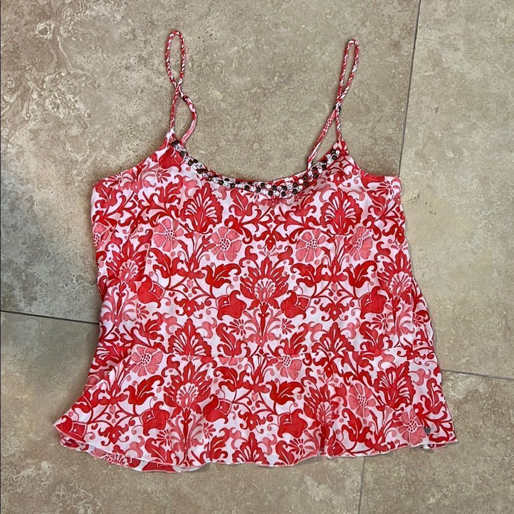 Abercrombie & Fitch Floral Red Women's Top